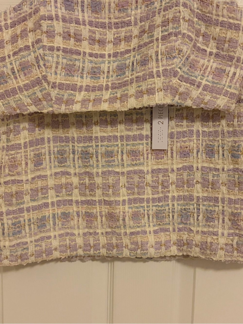 House of Harlow 1960 Lavender & Cream Textured Tunic